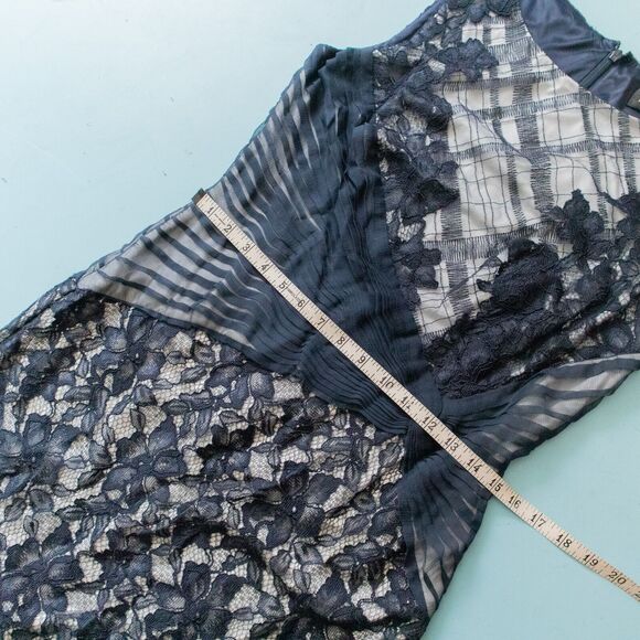 Tadashi Shoji Embroidered Tulle Boatneck Lace Floral Formal Sheath Dress - Picture 6 of 11